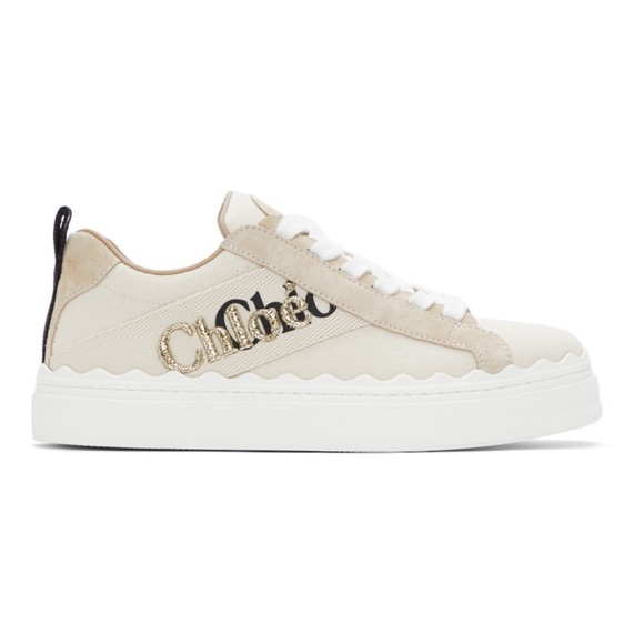 Chloe | Shoes | Chloe Beige Canvas Embroidered Lauren Sneakers | Poshmark